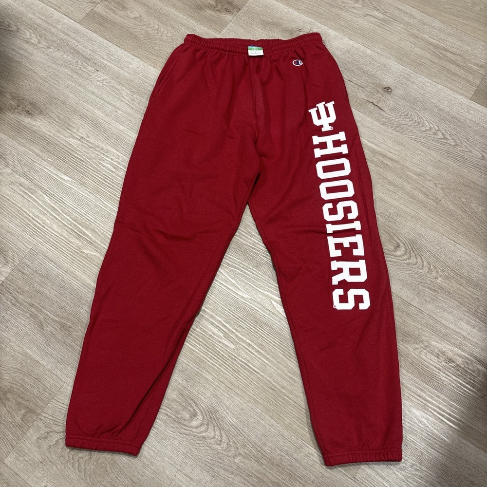 Indiana Hoosiers Pants Mens Large Champion Red NCAA Basketball Sweatpants